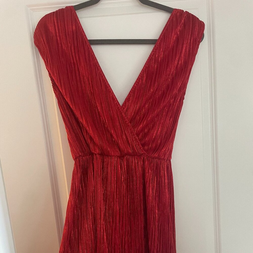 Sparkly Red Deep Cut Dress